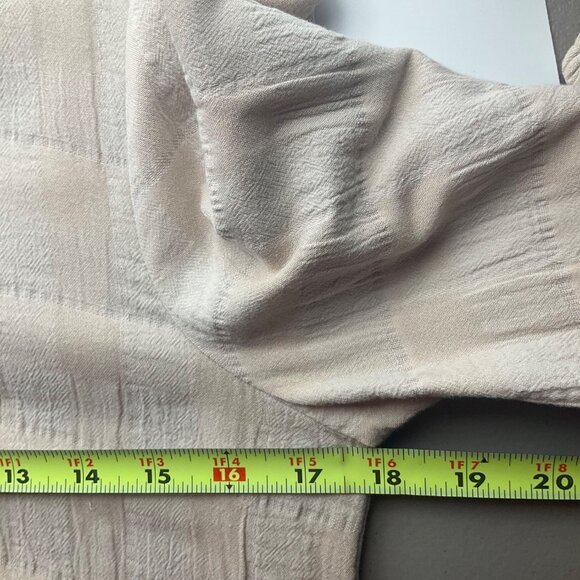 Neuflora Small Textured Plaid Tiered Maxi Dress Soft Beige Minimalist - Picture 5 of 12